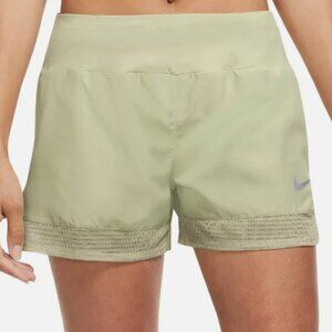 Nike Running Shorts Dri-Fit Mesh Women's Size LARGE, Olive Aura